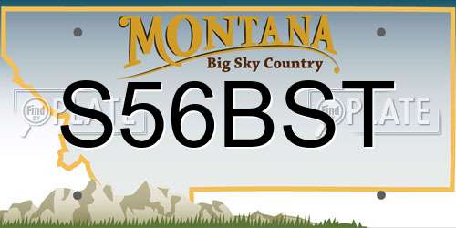 S56BST Montana License Plate