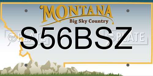 S56BSZ Montana License Plate