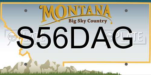 S56DAG Montana License Plate