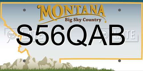 S56QAB Montana License Plate