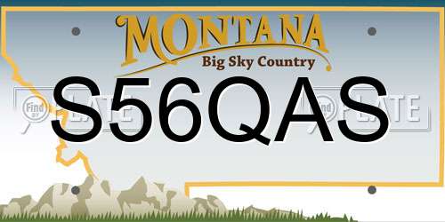 S56QAS Montana License Plate