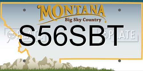 S56SBT Montana License Plate