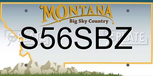 S56SBZ Montana License Plate