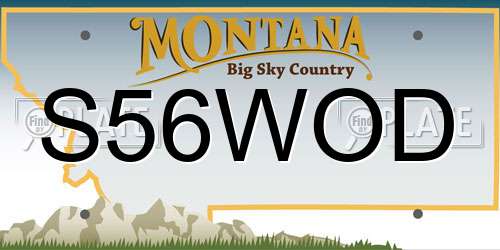 S56WOD Montana License Plate