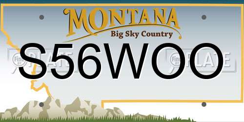 S56WOO Montana License Plate