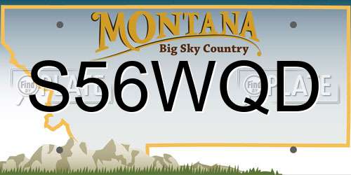 S56WQD Montana License Plate
