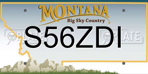 S56ZDI Montana License Plate