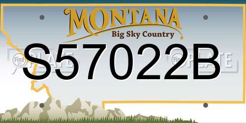 S57022B Montana License Plate