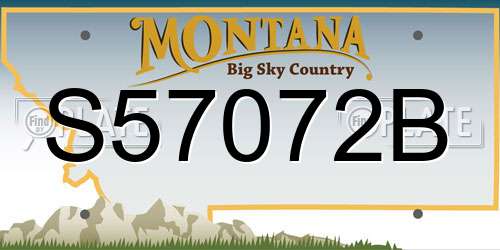 S57072B Montana License Plate