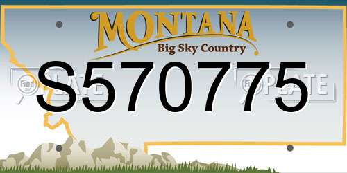 S570775 Montana License Plate