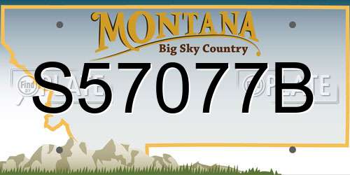S57077B Montana License Plate