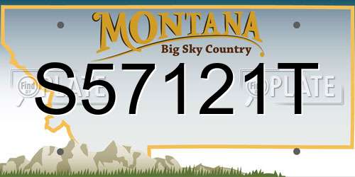 S57121T Montana License Plate
