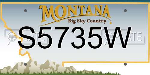 S5735W Montana License Plate