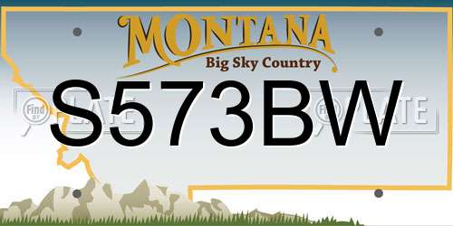 S573BW Montana License Plate
