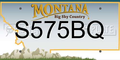 S575BQ Montana License Plate