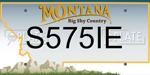 S575IE Montana License Plate