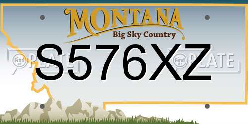 S576XZ Montana License Plate