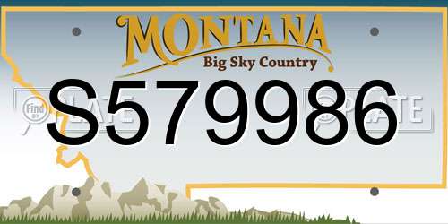 S579986 Montana License Plate
