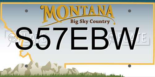 S57EBW Montana License Plate