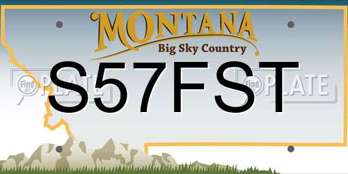 S57FST Montana License Plate