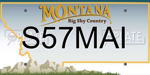 S57MAI Montana License Plate