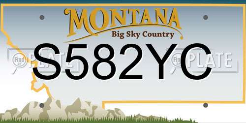S582YC Montana License Plate