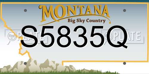 S5835Q Montana License Plate