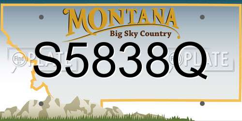 S5838Q Montana License Plate