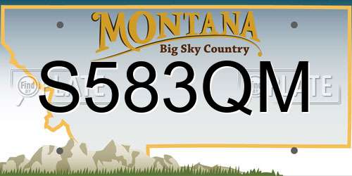 S583QM Montana License Plate