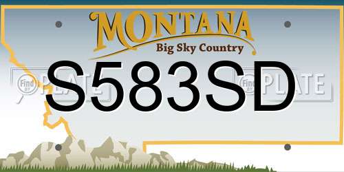 S583SD Montana License Plate