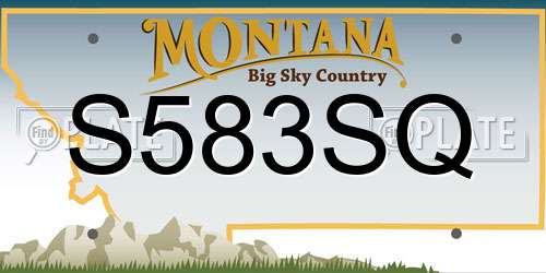 S583SQ Montana License Plate