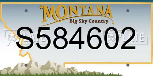 S584602 Montana License Plate
