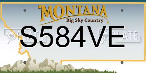 S584VE Montana License Plate