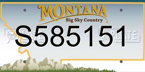 S585151 Montana License Plate