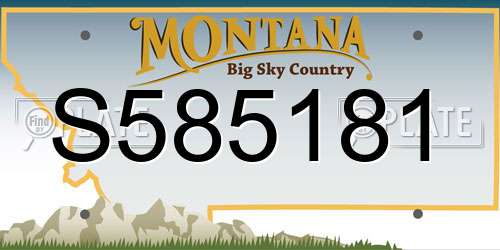 S585181 Montana License Plate