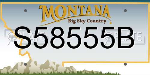 S58555B Montana License Plate