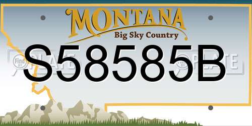S58585B Montana License Plate