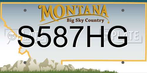 S587HG Montana License Plate