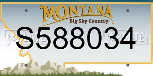 S588034 Montana License Plate