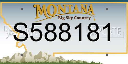 S588181 Montana License Plate