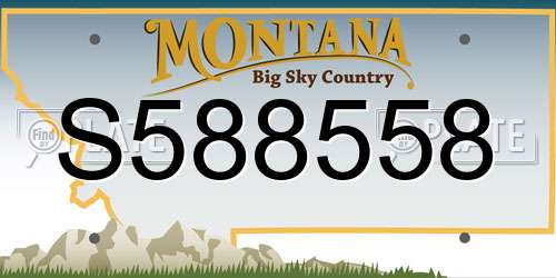 S588558 Montana License Plate