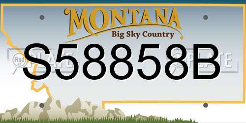 S58858B Montana License Plate