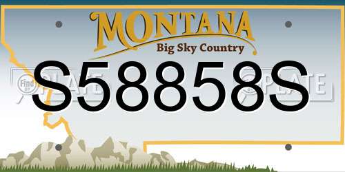 S58858S Montana License Plate