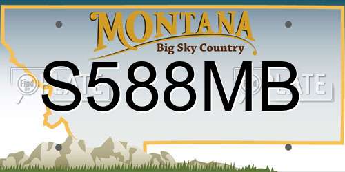 S588MB Montana License Plate
