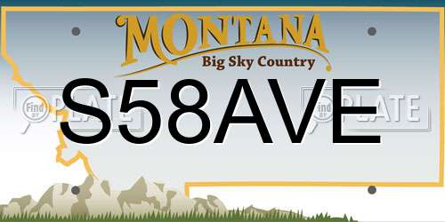 S58AVE Montana License Plate
