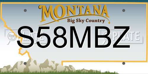 S58MBZ Montana License Plate