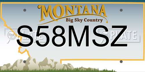 S58MSZ Montana License Plate