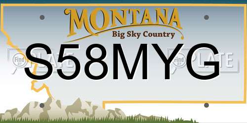 S58MYG Montana License Plate