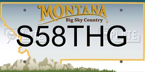 S58THG Montana License Plate