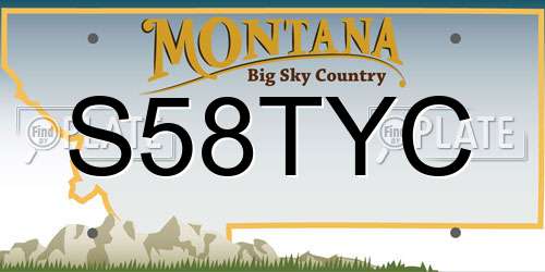 S58TYC Montana License Plate
